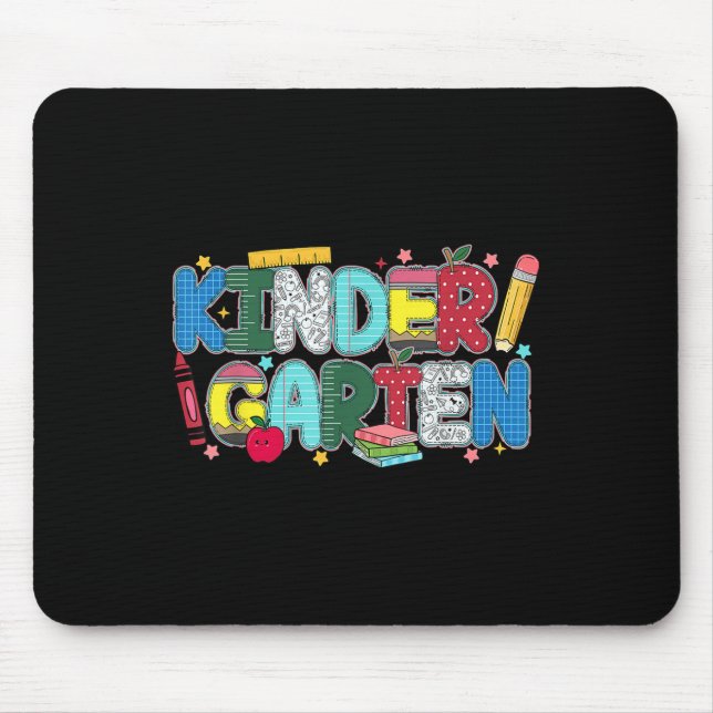 Kindergarten Teacher Squad Pencil Back To School  Mouse Pad (Front)