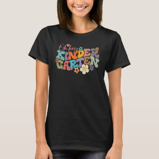 Kindergarten Teacher Student Back To School Groovy T-Shirt