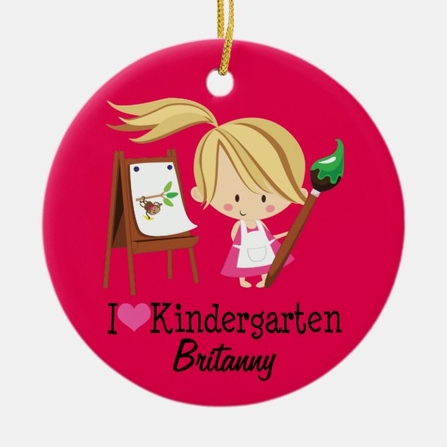 Kindergarten Teacher Student Custom Ceramic Tree Decoration (Front)