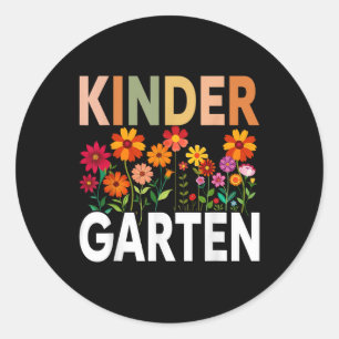 Kindergarten Teacher Wildflower Back To School Flo Classic Round Sticker