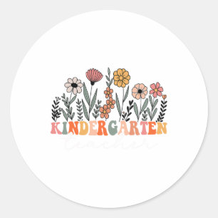 Kindergarten Teacher Wildflower Ck To School Classic Round Sticker