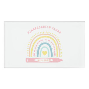 Kindergarten Team Squad Teacher Back To School Name Tag