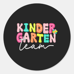 Kindergarten Team Teacher Back to School Classic Round Sticker