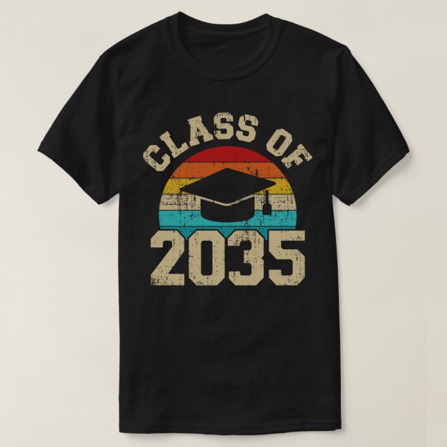 Kindergarten to graduation class of 2035 grow with T-Shirt (Design Front)