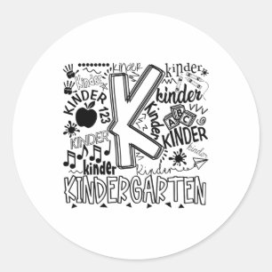 Kindergarten Typography Ck To School Gift Classic Round Sticker