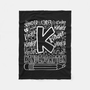 Kindergarten typography team back to school fleece blanket