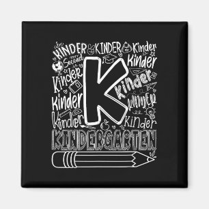 Kindergarten typography team back to school magnet