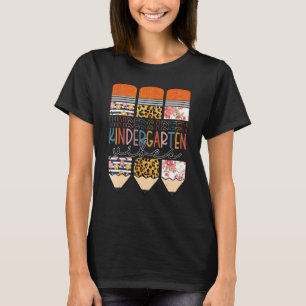 Kindergarten Vibes First Day Back To School Leopar T-Shirt