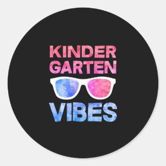 Kindergarten Vibes First Day Of School Classic Round Sticker