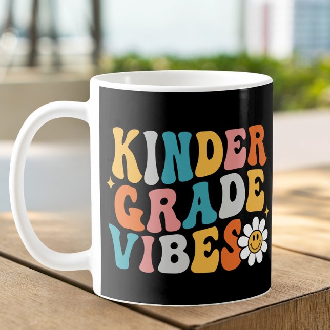 Kindergarten Vibes Groovy Design Mug  (Creator Uploaded)