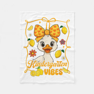 Kindergarten Vibes Kindergarten Teacher Duck Back Fleece Blanket