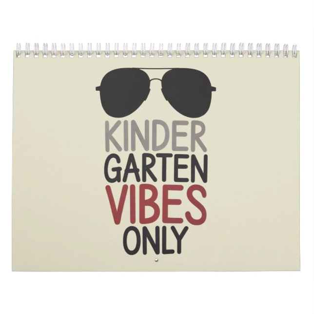 Kindergarten Vibes Only Back to School  Calendar (Cover)