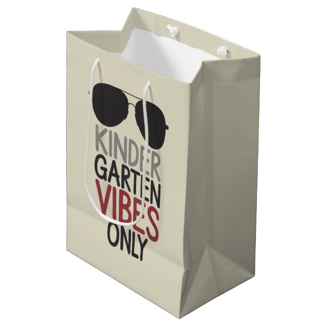 Kindergarten Vibes Only Back to School  Medium Gift Bag (Front Angled)