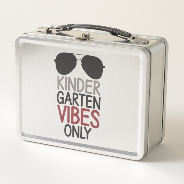 Kindergarten Vibes Only Back to School  Metal Lunch Box (Front)