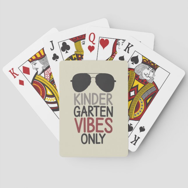 Kindergarten Vibes Only Back to School  Playing Cards (Back)