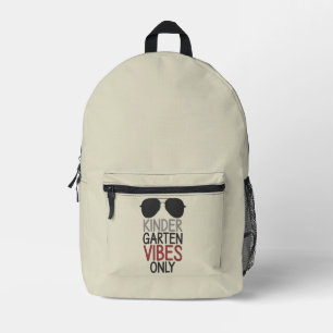 Kindergarten Vibes Only Back to School  Printed Backpack