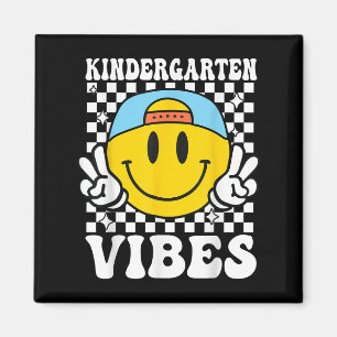 Kindergarten Vibes Retro Groovy Back To School Kin Magnet