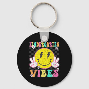 Kindergarten Vibes Smile Face Back To School Teach Key Ring