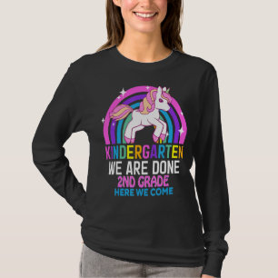 Kindergarten We Are Done 2nd Grade Unicorn Graduat T-Shirt