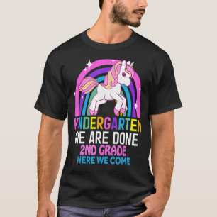 Kindergarten We Are Done 2nd Grade Unicorn Graduat T-Shirt