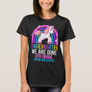 Kindergarten We Are Done 5th Grade Unicorn Graduat T-Shirt