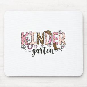 Kindergarten Western Cowgirl Teacher Ck To School  Mouse Pad