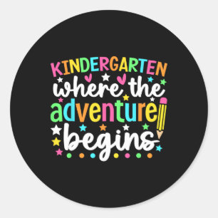 Kindergarten Where The Adventure Begins Back To Sc Classic Round Sticker