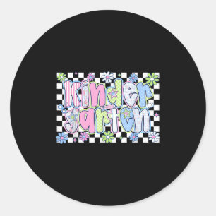Kindergarten Wildflower First Day Of School Back T Classic Round Sticker