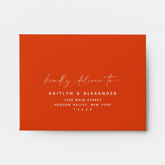Kindly Deliver | Orange RSVP Envelope (Front)