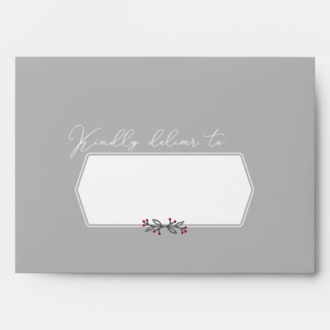 Kindly Deliver To Christmas Laurel Envelope (Front)