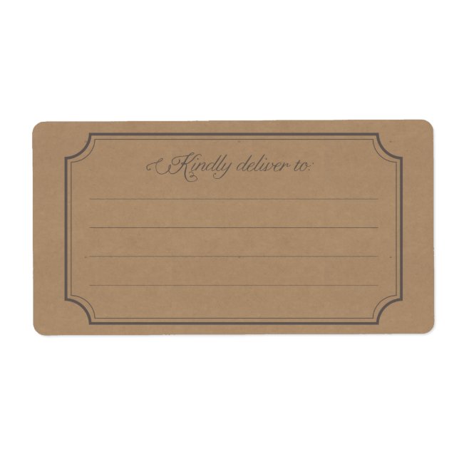 "kindly deliver to" mailing labels (Front)