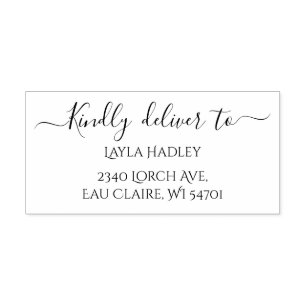 Kindly Deliver to RSVP Address  Self-inking Stamp