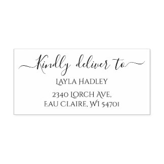 Kindly Deliver to RSVP Address  Self-inking Stamp