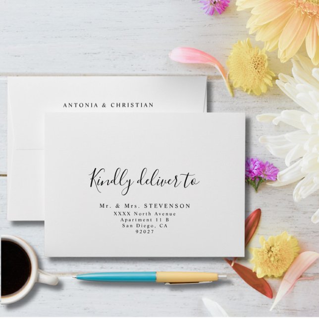 Kindly Deliver to Script Wedding Address Envelope (Creator Uploaded)