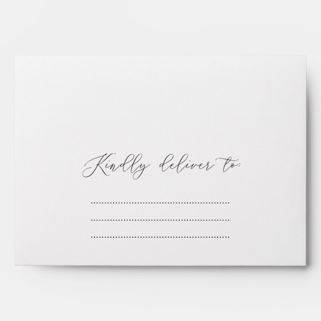 Kindly Deliver to Script Wedding Return Address En Envelope (Front)