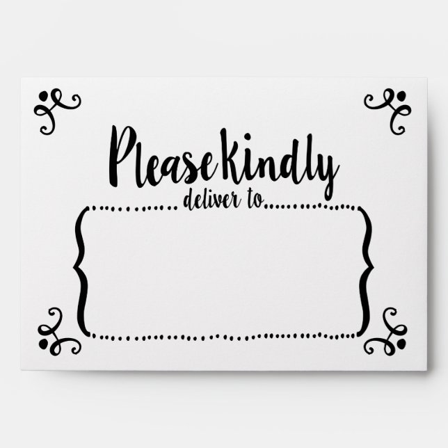 Kindly Deliver To Whimsical Hipster Custom Envelope (Front)