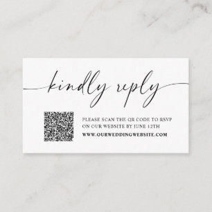 Kindly Reply Minimalist Wedding RSVP Enclosure Car Card