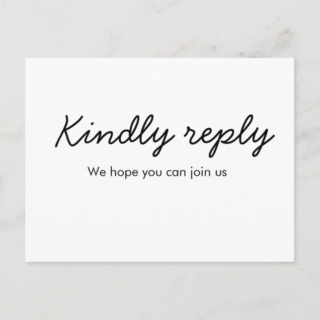 Kindly reply song request add name text minimal ca postcard (Front)