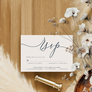 Kindly Reply Wedding Party Reception RSVP Card