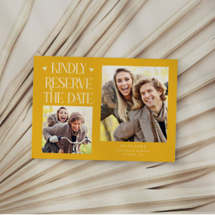 Kindly Reserve 2-Photo Yellow Wedding Save The Date
