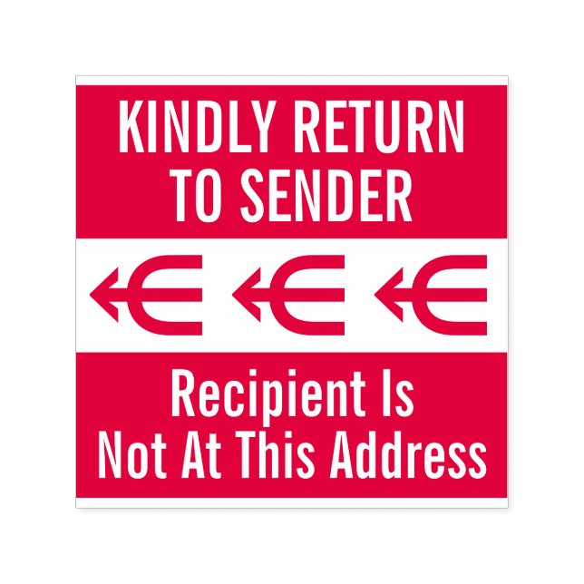 "KINDLY RETURN TO SENDER" Rubber Stamp (Design)