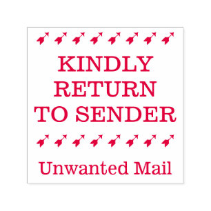 "KINDLY RETURN TO SENDER" Rubber Stamp