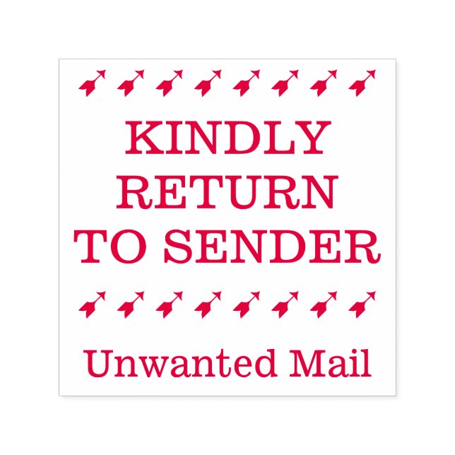 "KINDLY RETURN TO SENDER" Rubber Stamp (Design)