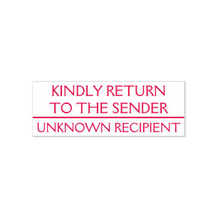 "KINDLY RETURN TO THE SENDER" Rubber Stamp