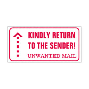 "KINDLY RETURN TO THE SENDER!" Rubber Stamp