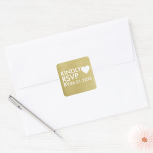 kindly RSVP wedding  Square Sticker