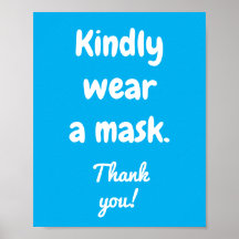 Kindly Wear a Mask Poster