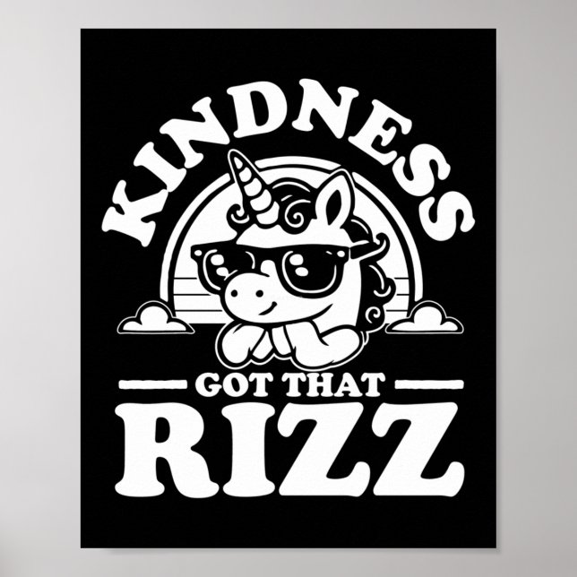 Kindness Anti Bullying Week Unicorn Got Rizz Stick Poster (Front)