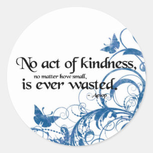 kindness butterfly swirl classic round sticker