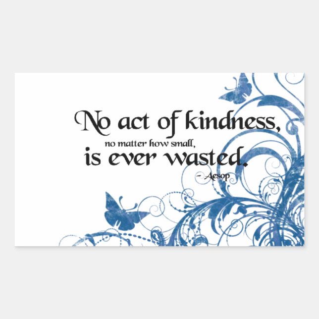 kindness butterfly swirl rectangular sticker (Front)